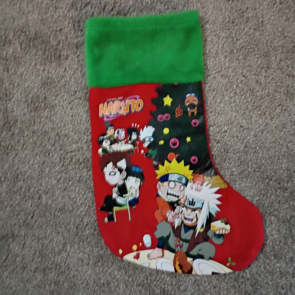 Naruto Holiday Stocking in Red and Green